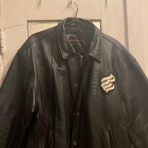 Rocawear Black Leather Bomber Jacket